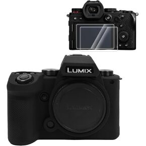 Rieibi Silicone Case for Panasonic Lumix DC-S5II /Panasonic Lumix DC-S5IIX Camera Case with 2PCS Screen Protector,Lightweight Camera Case for Panasonic Lumix S5 II X/Panasonic Lumix S5 II Case