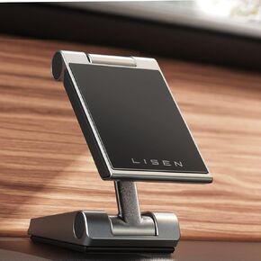 LISEN Folding Magnetic Phone Holder for Car Phone Mount [Metal] [Upgrade 6X Magnetic] Double 360° Rotation Super Sticker Phone Holder Car Mount Easy Install Compatible with All Phones