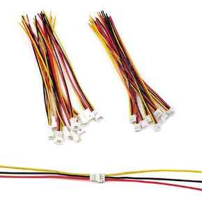 10 Pairs JST Connectors 1.25mm 3 Pin Micro Male and Female Connector Plug with 3.9inch(100mm) UL1571-26AWG Cable Wires Kit
