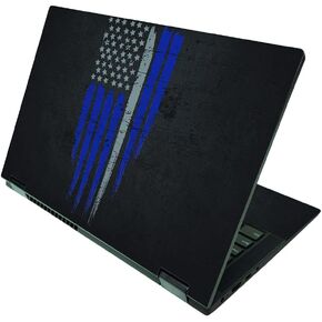 MightySkins Skin Compatible with Lenovo IdeaPad Flex 5 2-in-1 15" (2021) - Thin White Line | Protective, Durable, and Unique Vinyl Decal wrap Cover | Easy to Apply and Change Style | Made in The USA