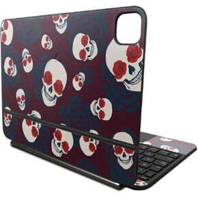 Skin Compatible with Apple Magic Keyboard for iPad Pro 11‑inch (M4) 2024 - Skulls N Roses - Premium 3M Vinyl Protective Wrap Decal Cover - Easy to Apply | Crafted in The USA by MightySkins