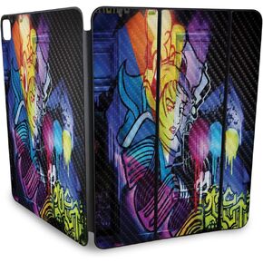 جلد ألياف الكربون متوافق مع Apple Smart Folio لـ iPad Pro بحجم 13 بوصة (M4) 2024 - Midnight Mischief - غطاء شارات الواقي فينيل 3M Premium 3M - يسهل تطبيقه | مصنوع في الولايات المتحدة الأمريكية من قبل Mayyskins