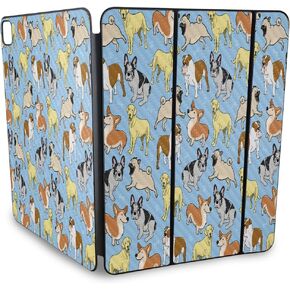 Carbon Fiber Skin Compatible with Apple Smart Folio for iPad Pro 13-inch (M4) 2024 - Puppy Party - Premium 3M Vinyl Protective Wrap Decal Cover - Easy to Apply | Crafted in The USA by MightySkins