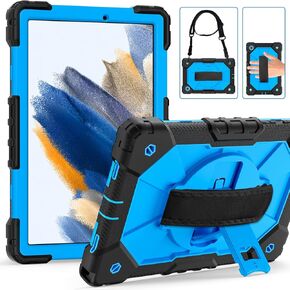 case for Samsung Galaxy Tab A8 10.5 Case 2021 SM-X200/X205, Tablet for Galaxy Tab A8 10.5 Case, Soft Silicone Light Protective Handle Stand Kids Case for Tab A8 10.5 2021, Black/Blue