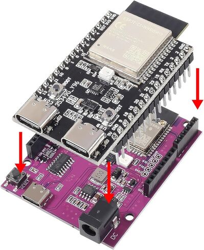 Alinan 2PCS ESP32-S3 UNO Development Board Onboard ESP32-S3-DEVKITC-1-N16R8 MODULE المتوافقة مع DEVKITC-1 in Kuwait