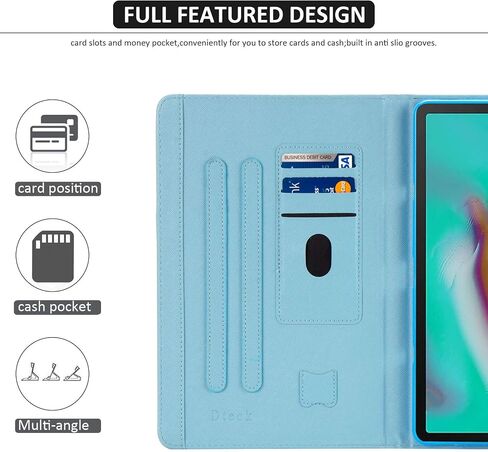 Dteck Case for Galaxy Tab S5e 10.5 2019 SM-T720/T725 - Slim PU Leather Multi-Angle Folio Stand Smart Cover with Card Holder for Samsung Galaxy Tab S5e 10.5 inch 2019 Release, Beach in Kuwait