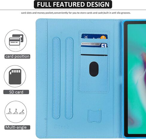 Dteck Case for Galaxy Tab S5e 10.5 2019 SM-T720/T725 - Slim PU Leather Multi-Angle Folio Stand Smart Cover with Card Holder for Samsung Galaxy Tab S5e 10.5 inch 2019 Release, Beach in Kuwait