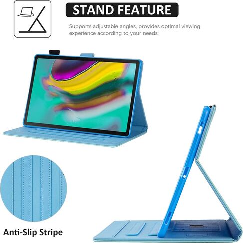 Dteck Case for Galaxy Tab S5e 10.5 2019 SM-T720/T725 - Slim PU Leather Multi-Angle Folio Stand Smart Cover with Card Holder for Samsung Galaxy Tab S5e 10.5 inch 2019 Release, Beach in Kuwait