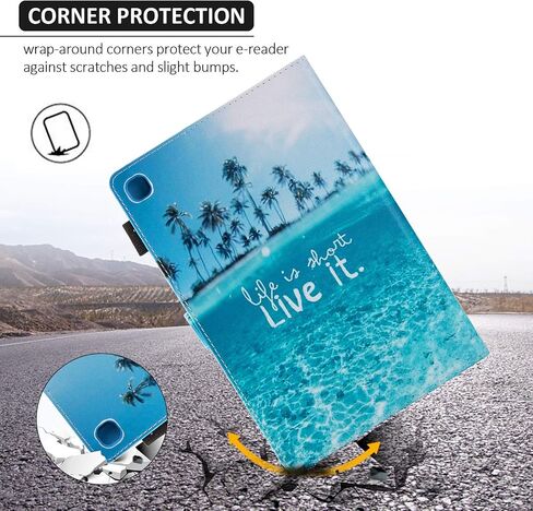Dteck Case for Galaxy Tab S5e 10.5 2019 SM-T720/T725 - Slim PU Leather Multi-Angle Folio Stand Smart Cover with Card Holder for Samsung Galaxy Tab S5e 10.5 inch 2019 Release, Beach in Kuwait