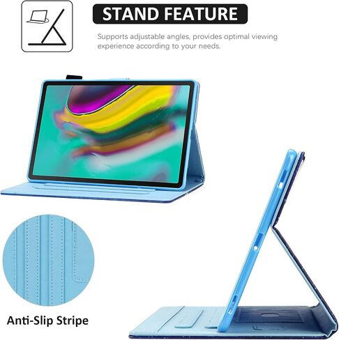 Dteck Case for Galaxy Tab S5e 10.5 2019 SM-T720/T725 - Slim PU Leather Multi-Angle Folio Stand Smart Cover with Card Holder for Samsung Galaxy Tab S5e 10.5 inch 2019 Release, Beach in Kuwait