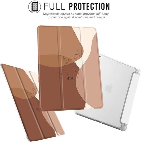 Maycari Green Flower Case لأجهزة iPad 10.2 بوصة 2021/2020/2019 مع حامل قلم رصاص ، لطيف لـ iPad 9th/8/7th Generation Protection مع TPU خضراء ناعمة ، نوم تلقائي/إيقاظ غلاف نحيف in Kuwait