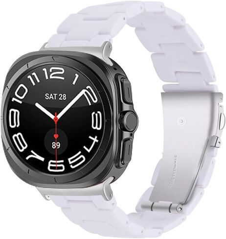 Resin Bands Compatible for Samsung Galaxy Watch 7 Ultra Thin Lightweight Dressy Strap Bracelet Replacement Wristbands for Galaxy Watch Ultra 47mm Smartwatch for Women Men in Saudi Arabia