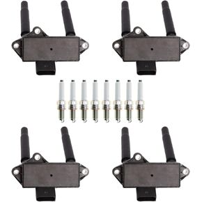 ENA Set of 4 Ignition Coil Pack with 8 Spark Plug Compatible with Mercedes-Benz AMG GT 63 C63 G550 GLC63 S560 S63 2016 2017 2018 2019 4.0L V8
