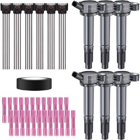 Set of 6 Ignition Coils Pack & Pigtail Connector Wiring Harness Kit Compatible with Lexus ES350 RX350 Toyota Camry Rav4 Avalon Sienna 3.5L V6 Replacement for C1601 UF487