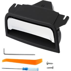 X AUTOHAUX 1 Set 22861304 Center Console Armrest Lid Latch Plate for Chevy Silverado1500 2014-2018 for GMC Sierra Yukon Center Console Cover Lock Silver Tone