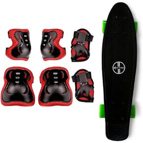Skateboards Complete 22 Inch, Plastic Mini Cruiser Retro Skateboard for Kids Boys Girls Teens Youths Adults and Beginners