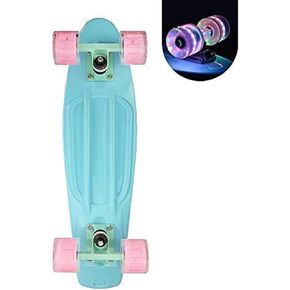 Cruiser Skateboard for Girls with LED Light Up Wheels Cool Completed Skate Board 22 inch for Kids Teens Beginners Standard Skateboard with Carrying Bag in Saudi Arabia