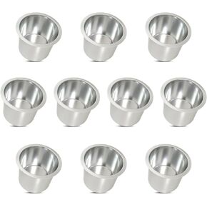 Yuanhe Aluminum Jumbo Cup Holder - 10 Pack Black Poker Table Cup Holder Insert for Casino Game Table Sofa Boats Pontoon Marine Bench Desk RV Cars & Trucks