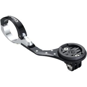 Bike Out Front Combo Mount for Garmin Edge Wahoo Elemnt&Bolt,Mini Bryton Rider Stages Dash Handlebar Universal Computer Mount for Gopro, Bicycle Light(Black Sliver)