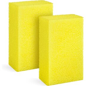 DECOHS 2 Pcs Bug Scrubber Sponge- Reusable Car Bug & Tar Remover Sponge- Car Wash Cleaning Scrub Sponges for Car Detailing (Yellow)