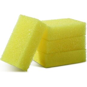 4 Pcs Bug Scrubber Sponge Bug and Tar Remover for Car Detailing Yellow Car Wash Sponge for Automotive Car Washing