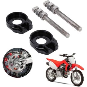 JFG RACING Motorcycle 2pcs 12mm Chain Adjuster Tensioner CNC Universal for CRF50F CRF100F CRF110F XR50R XR100 CRF XR KLX TTR 50-125cc Dirt Pit Bike Mini Bike Replace 95014-10010 Black