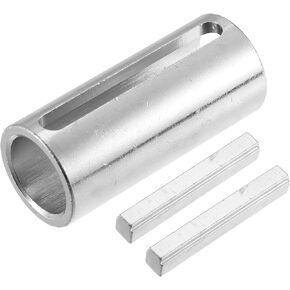 1 Set 3/4" to 1" Universal Crank Shaft Sleeve Adapter - Auto Gas Engine Pulley Crank Shaft Sleeve Adapter with Step Key - Metal Silver Tone