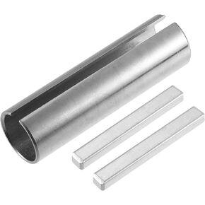 1 Set 3/4" to 7/8" Universal Crank Shaft Sleeve Adapter - Car Gas Engine Pulley Crank Shaft Sleeve Adapter with Step Key - Metal Silver Tone