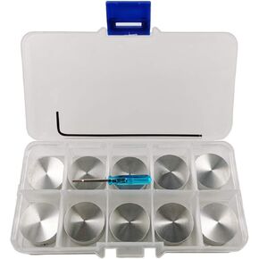 10 pcs Footswitch Stomp Pedal Switch Aluminum Top Cap Topper Assortment, silver aluminum