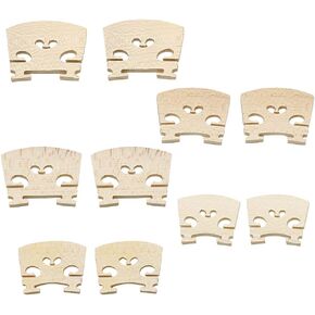 10 Pcs 5 Sizes Maple Violin Bridge, 1/8, 1/4, 1/2, 3/4, 4/4 Violin Bridge Tool