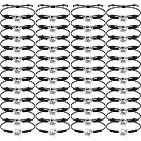 Inbagi 48 Pcs Cheerleader Gifts Cheer Bracelet Girls Cheerleading Charm Bracelet Adjustable Cheerleader Gifts for Cheer Team Cheerleading Jewelry Accessories Bulk