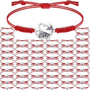 Inbagi 48 Pcs Cheerleader Gifts Cheer Bracelet Girls Cheerleading Charm Bracelet Adjustable Cheerleader Gifts for Cheer Team Cheerleading Jewelry Accessories Bulk
