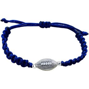 Sportybella Football Bracelet Adjustable Paracord Bracelets. Unisex Football Charm Bracelet. Weaved Bracelet String w/Football Charm. Football Gifts