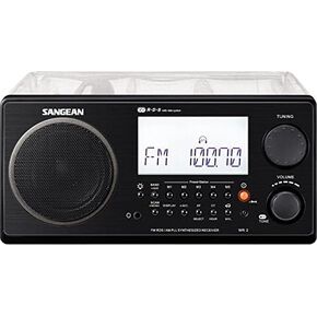 جهاز استقبال محمول للضبط الرقمي Sangean WR-2CL FM-Stereo RBDS/AM، خزانة شفافة من البولي يوريثين، 10 محطات ذاكرة محددة مسبقًا (5 FM/5 AM)، شاشة LCD سهلة القراءة، ضبط مركب PLL