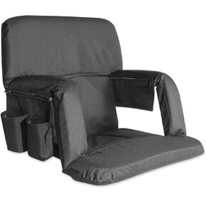 KHOMO GEAR Stadium Bleacher and Bench Seat Chair with Padded Reclining Cushion and Armrest and Carry Straps