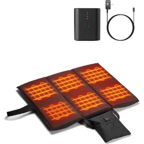 ORORO Heated Seat Cushion with Battery Pack, Foldable USB Heated Seat Cover Pads for Office Chair, Stadium, Camping