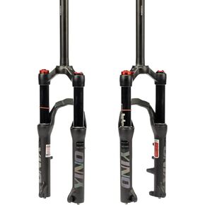 BUCKLOS YINO 20 inch Air Mountain Bike Suspension Fork, 100mm Travel 1 1/8 Straight Tube Manual Lockout 9mm QR Mountain Bike Front Forks, fit MTB Touring Folding XC Bicycle E-Bikes ect.