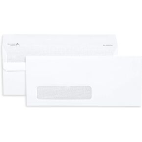 Blue Summit Supplies 500#10 Single Window Security Envelopes Flip and Seal, Designed for QuickBooks Invoices and Business Statements, Number 10 Size 4 1/8" X 9 1/2", 500 Pack