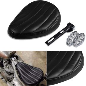 Har*ley Motorcycle Solo Seat Cushion Baseplate Spring Seat Pad Saddle Bracket for Har*ley Cruiser Bobber Chopper Har*ley Honda Yamaha Suzuki Kawasaki (New-Black)