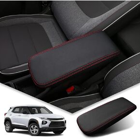 Center Console Armrest Cover Armrest Fit for 2021-2023 2024 Chevy Trailblazer Console Lid,Auto Arm Rest Pad Seat Box Cover Protector,Car Interior Accessories Armrest Protector (Red-Line)