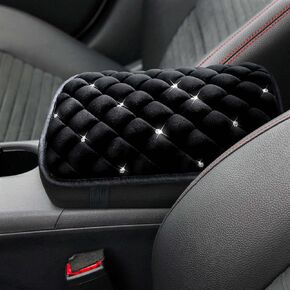Auto Center Console Cover with Bling Diamond for Car, Comfortable Crystal Armrest Cover/Cushion for Women Universal for All Car/SUV Seat Cover