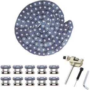 T8F Drive Chain 116 Link Breaker Heavy Duty for 43cc 47cc 49cc 2-Stroke Pocket Rocket Bike APC Mini Chopper 50cc SSR SX50 Syx Moto Holeshot MotoTec Xtreme Xpro Kids Pit Dirt Bike ATV Quad Parts