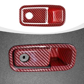 Co-Pilot Storage Switch Lock Cover, Glove Box Compartment Handle Trim Compatible with 2021-2023 Ford Bronco, Carbon Fiber