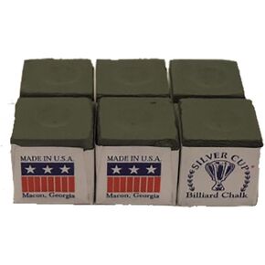 Set of 6 Olive Billiard Pool Cue Chalk
