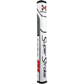 Superstroke Traxion SS2R™ Squared Golf Putter Grip, White/Red/Gray (SS2R™) | Advanced Surface Texture That Improves Feedback and Tack | Minimize Grip Pressure with a Unique Parallel Design