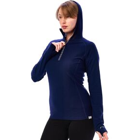 Merino.tech Merino Wool Hoodie Women - 100% Merino Wool Base Layer Women Half Zip Lightweight Thermal Long Sleeve Shirt