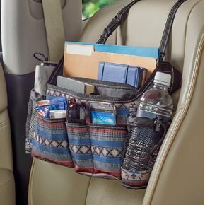 High Road SwingAway Front Seat Car Organizer for Daily Driving Essentials with Side Bottle and Cup Holders