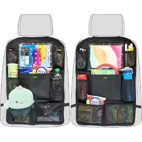 Backseat Car Organier, Car Seat Back Storage Organzier for Kids with Touch Screen Tablet Holder and 8 Pockets, Car Travel Accessories, 2 Pack