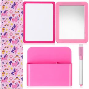 16 قطعة من منظم الخزانة المغناطيسي وملحقاته تتضمن 12 ملصقًا للخزانة المغناطيسية، 1 سبورة بيضاء مغناطيسية جافة، 1 قلم تحديد، 1 مرآة خزانة مغناطيسية، 1 صندوق تخزين بلاستيكي وردي للفصل الدراسي in Kuwait