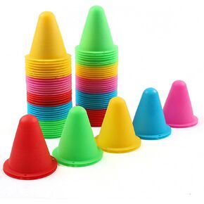 30 Pack Cones Sports, Soft Plastic Agility Field Marker for Soccer, Basketball, Football - Indoor/Outdoor Skating - Training Cones for Drills and Games, 3.15 Inch Height, 6 Colors